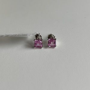 Pink Sapphire Stud Earrings